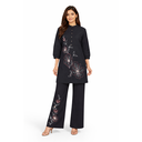 Black Silk Blend Solid Embroidered Coord Sets