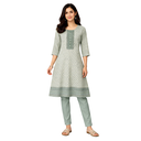 Green Viscos Chikenkari Kurti